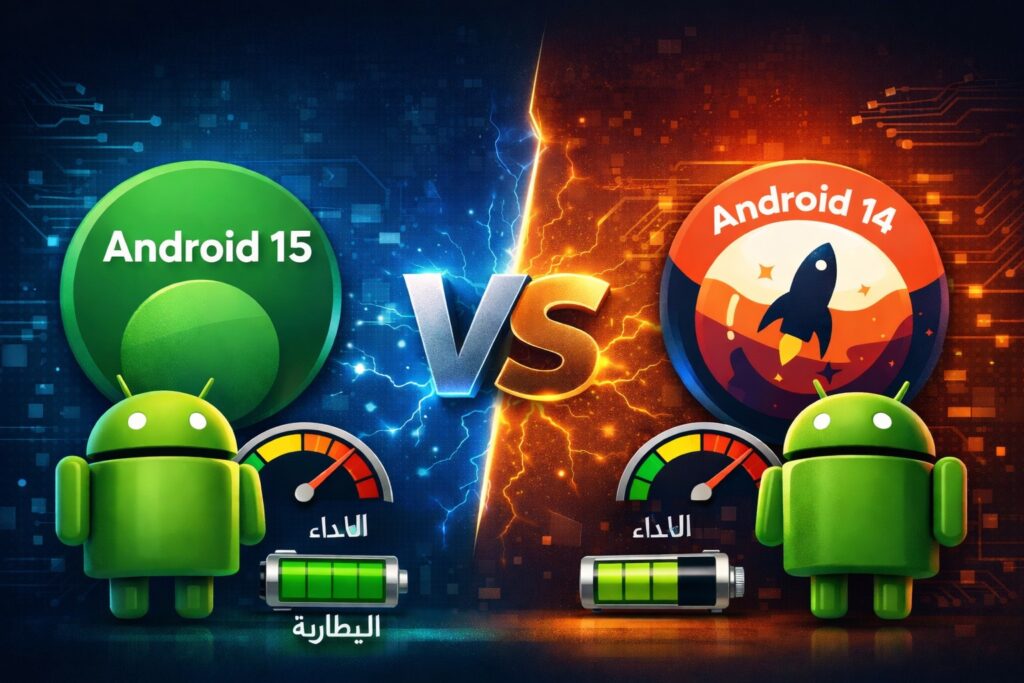 مقارنة شاملة بين Android 15 و Android 14 – أيهما ينتصر في الأداء والبطارية لعام 2026؟